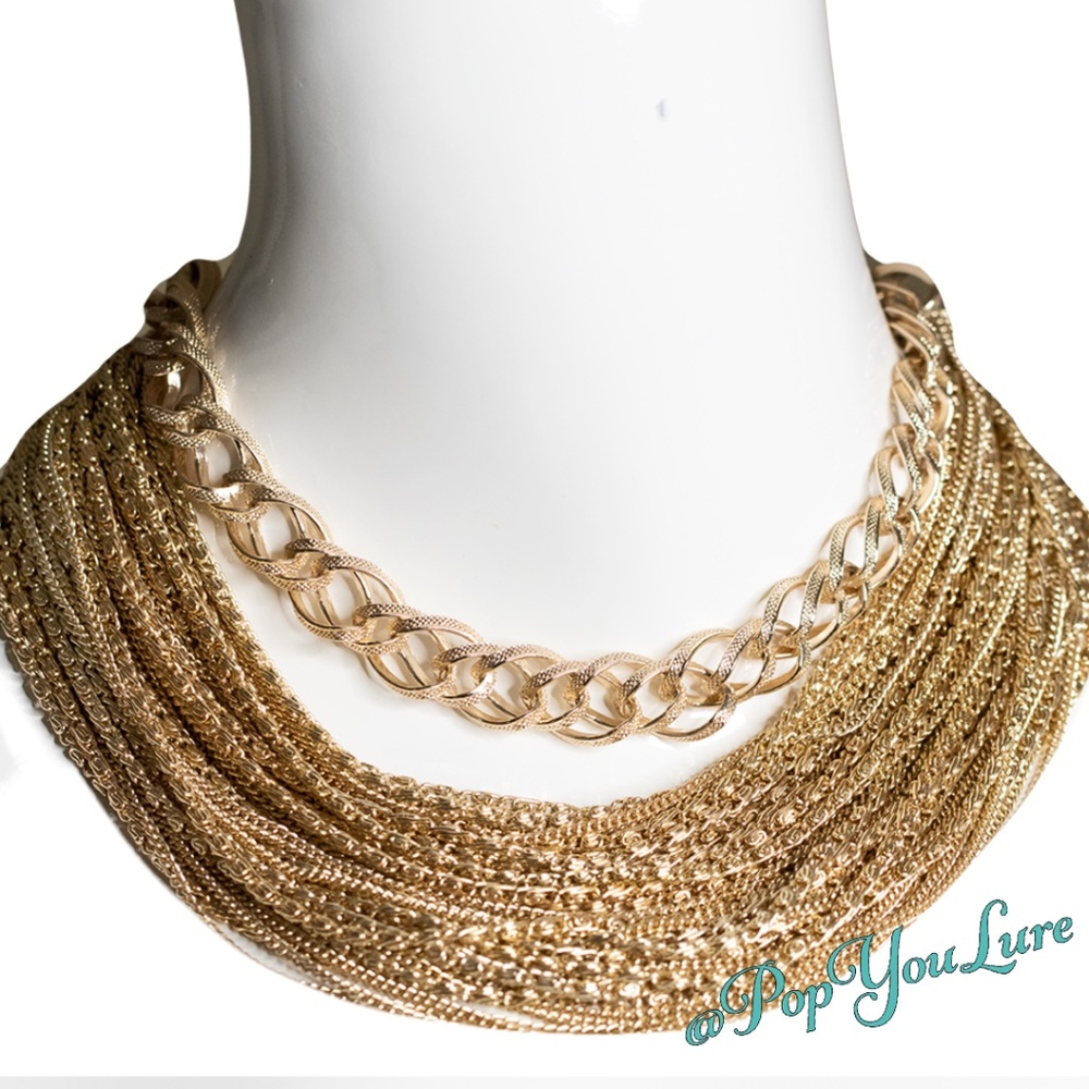Vintage Multi Chain Collar Necklace by Art